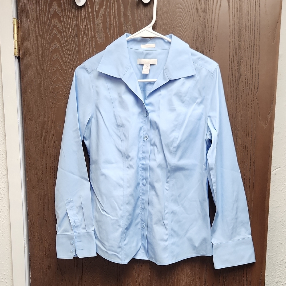 🚨2/$25 or 5/$50🚨Chico's Sky Blue Cotton Shirt